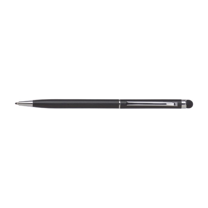 Bolígrafo delgado con puntero táctil color Negro