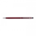Bolígrafo delgado con puntero táctil color burdeos 3