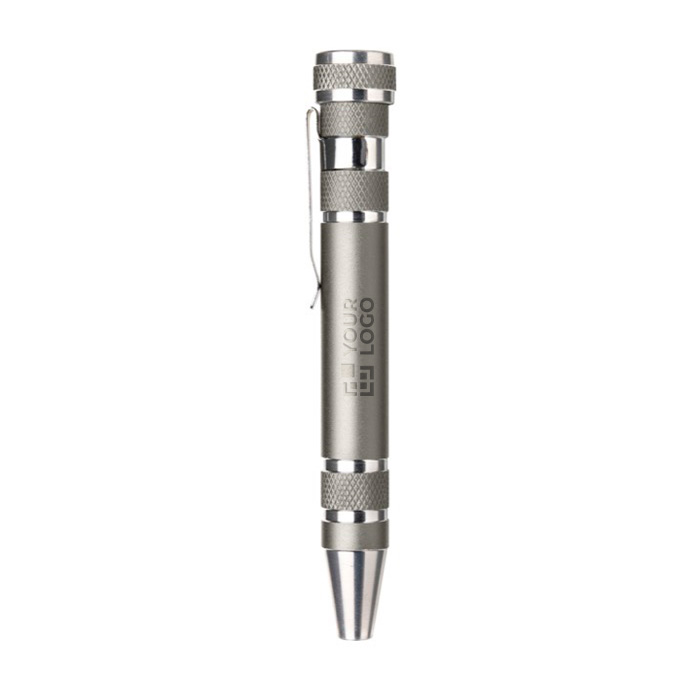 Mini destornillador de metal con 8 llaves Metalpen vista de impresión
