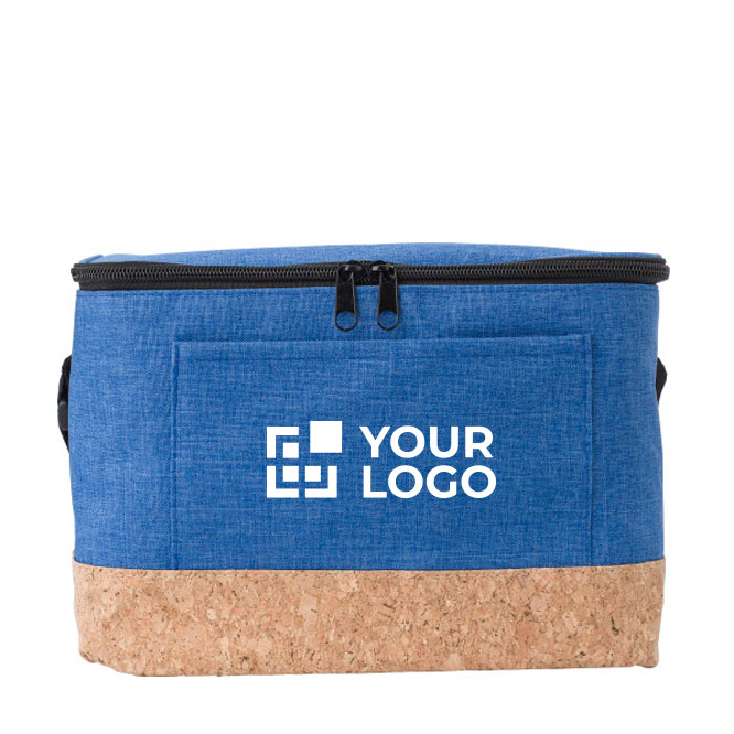 Bolsa térmica con detalle de corcho para 12 latas Exclusive color azul vista de impresión