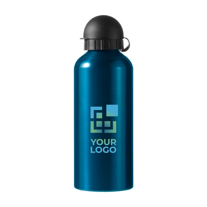 Botellas de aluminio personalizadas en color vivo 650ml Basic Style XL color azul vista de impresión