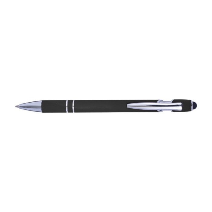 Bolígrafo con acabado de caucho color blanco