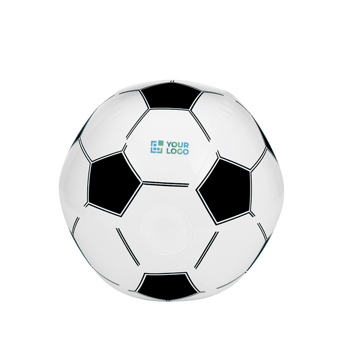 Balón inflable personalizado de PVC con estilo fútbol retro League color blanco vista de impresión
