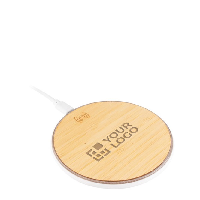 Cargador inalámbrico aspecto de bambú redondo Bamboo vista principal