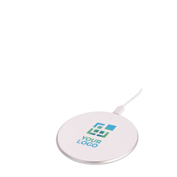 Base de carga inalámbrica 15W en caja de presentación Powerful color blanco vista principal