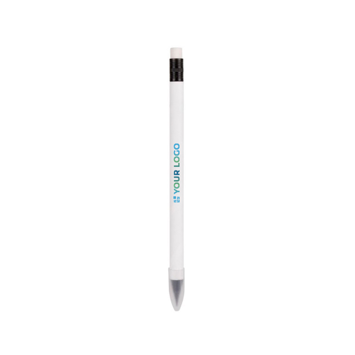 Lápiz de escritura eterna hecho de cartones de leche reciclados color blanco vista principal