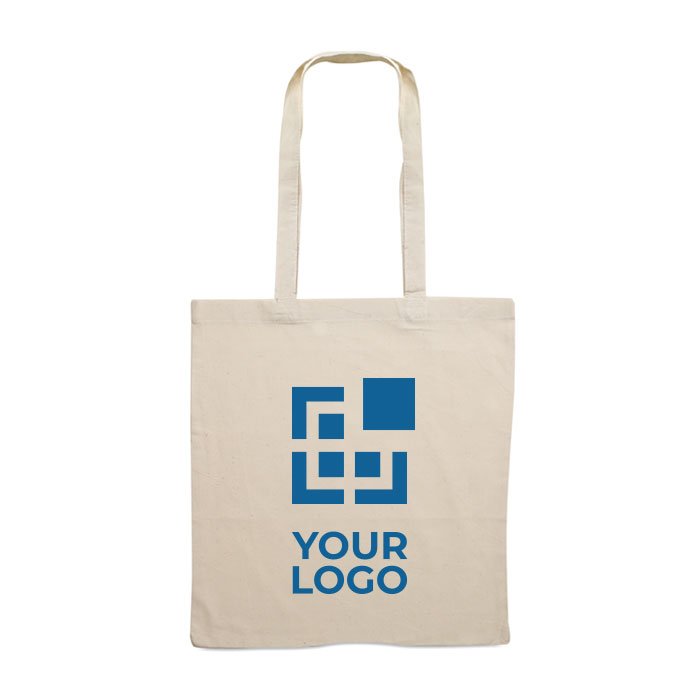 Bolsas baratas personalizadas de algodón de 140 g/m2 Eco Plus vista de impresión
