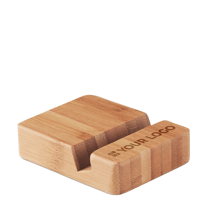 Soporte cuadrado para móvil de bambú para la oficina Bamboo vista de impresión