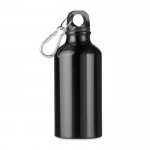 Botella de aluminio pequeña con mosquetón color negro 2