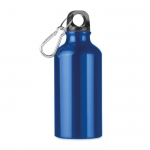 Botella de aluminio pequeña con mosquetón color azul 3