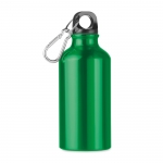 Botella de aluminio pequeña con mosquetón color verde 5
