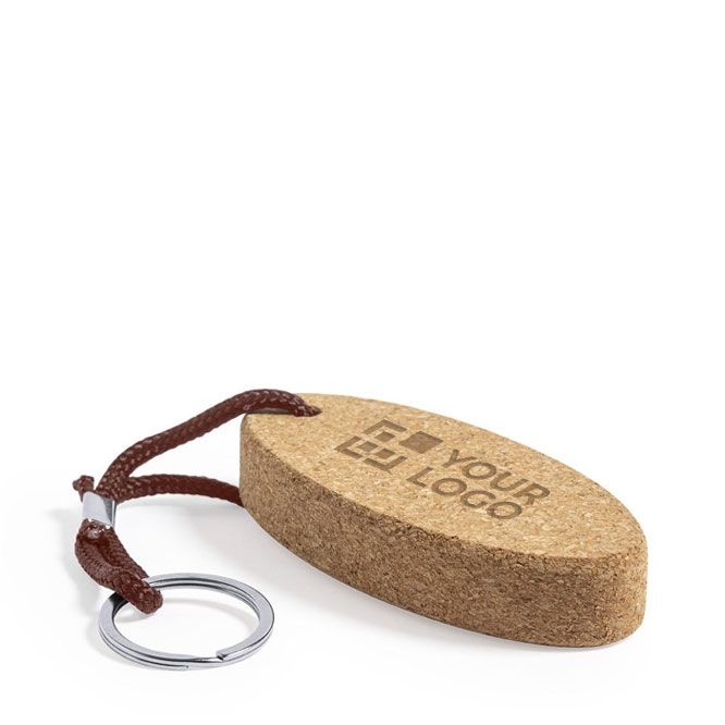 Llavero de corcho personalizado flotante con forma ovalada Corcho vista principal Llavero de corcho personalizado flotante con forma ovalada Corcho vista principal