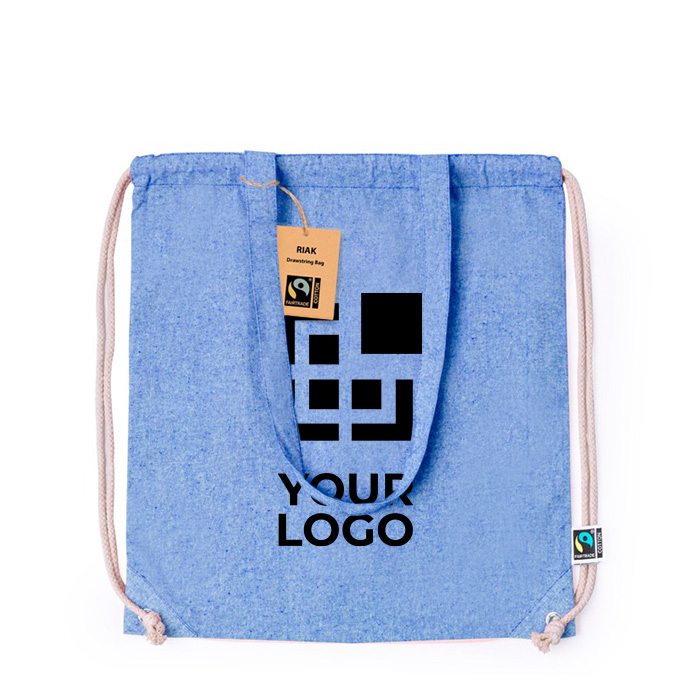 Bolsa y mochila de cuerdas 2 en 1 de algodón Fairtrade 140g/m2 vista principal