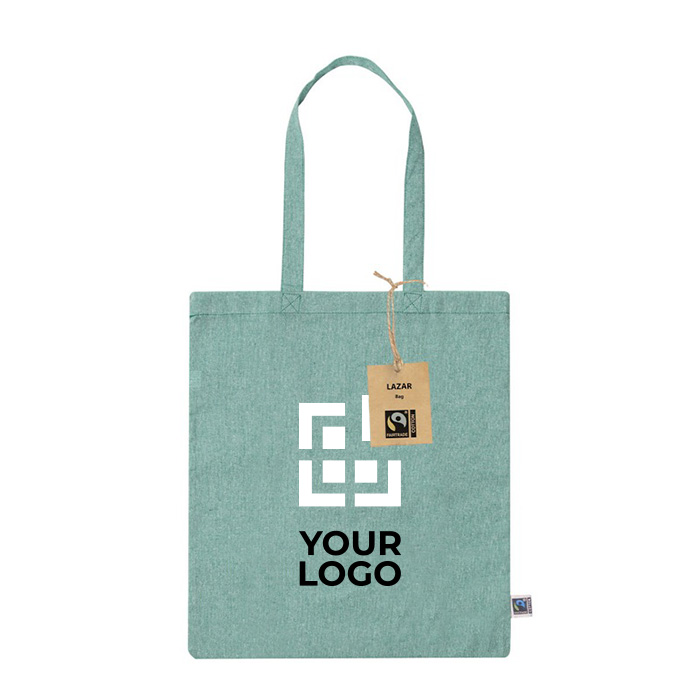 Bolsa de algodón Fairtrade y reciclado GRS con asas largas 120g/m2 vista principal