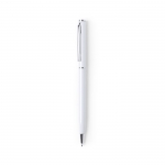 Coloridos bolígrafos publicitarios de aluminio color blanco 3