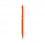 Coloridos bolígrafos publicitarios de aluminio color naranja 6