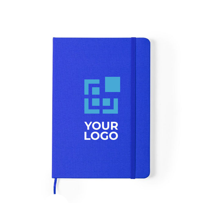 Libreta reciclada personalizada barata A5 hojas a rayas RPET vista principal