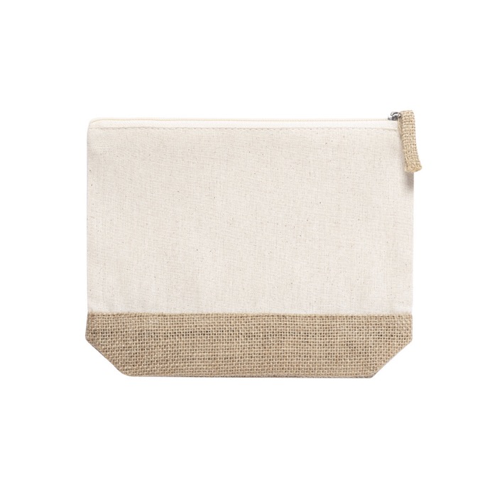 Neceser de algodón y yute fairtrade color beige