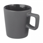 Taza de cerámica con interior brillante color gris oscuro 4