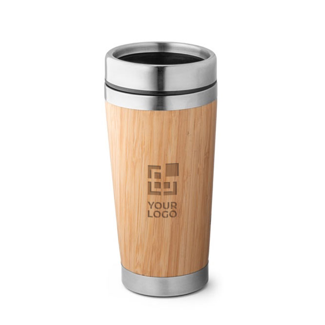 Tazas térmicas personalizadas de acero y bambú 500ml Bamboo vista principal