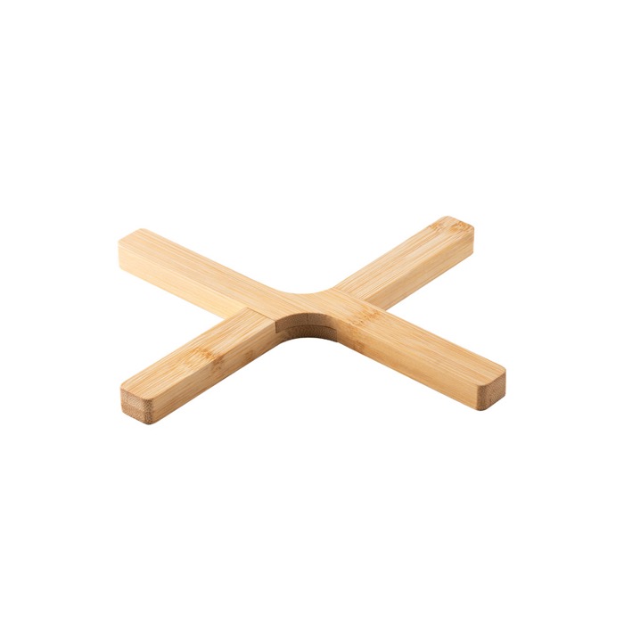 Protector de mesa plegable de bambú con forma de cruz Bamboo color natural