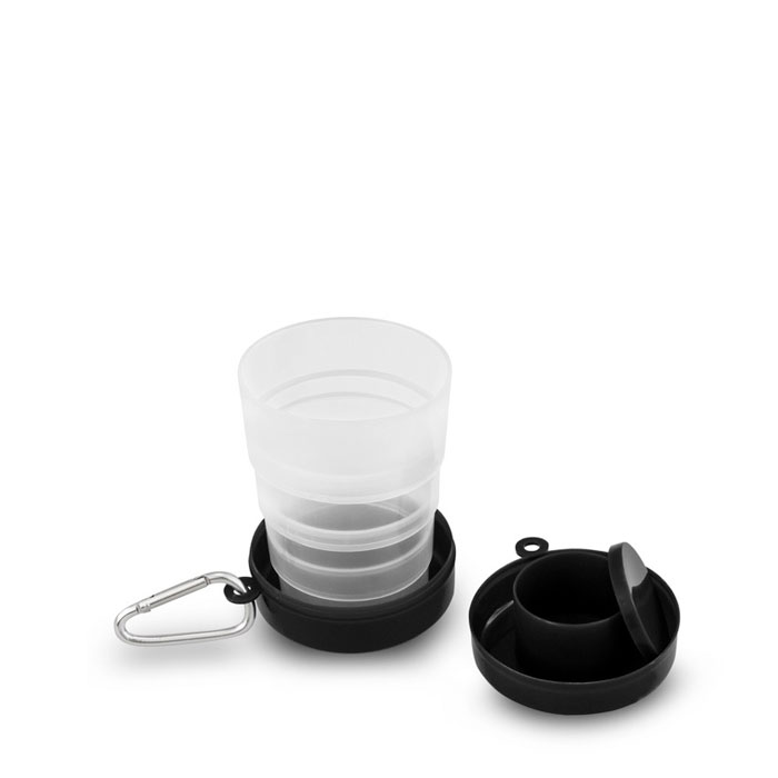 Vaso plegable para guardar pastillas de 200ml Pillcup Colors color negro vista de impresión