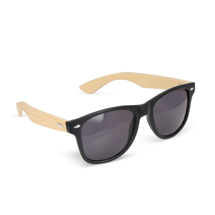 Gafas de sol de bambú y plástico reciclado con protección UV400 color negro