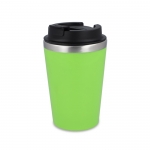 Vaso térmico de acero inoxidable de tapa negra y borde plateado 350ml color verde lima 6