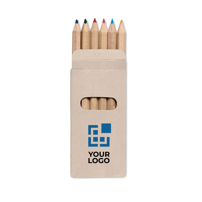 6 lápices de colores en caja de cartón para niños Essential