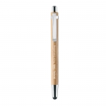 Set ecológico de bolígrafo y lápiz para regalar tinta azul Bambú color madera vista principal segunda vista