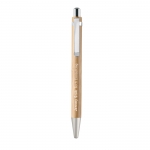 Set ecológico de bolígrafo y lápiz para regalar tinta azul Bambú color madera vista principal tercera vista