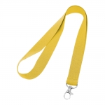 Lanyard personalizado barato de 2cm con cierre mosquetón BasicStyle color amarillo