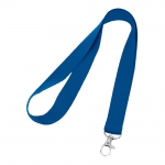 Lanyard personalizado barato de 2cm con cierre mosquetón BasicStyle color azul real