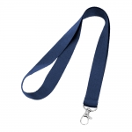 Lanyard personalizado barato de 2cm con cierre mosquetón BasicStyle color azul
