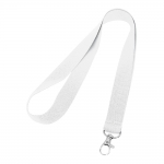 Lanyard personalizado barato de 2cm con cierre mosquetón BasicStyle color blanco