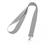 Lanyard personalizado barato de 2cm con cierre mosquetón BasicStyle color gris