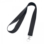 Lanyard personalizado barato de 2cm con cierre mosquetón BasicStyle color negro