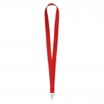 Lanyard personalizado barato de 2cm con cierre mosquetón BasicStyle color rojo primera vista