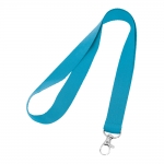 Lanyard personalizado barato de 2cm con cierre mosquetón BasicStyle color turquesa