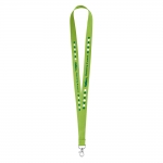 Lanyard personalizado barato de 2cm con cierre mosquetón BasicStyle color verde claro imagen con logo 2