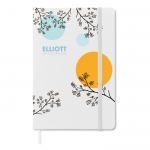 Libretas personalizadas baratas en color vivo A5 hojas lisas Sketch color blanco segunda vista principal