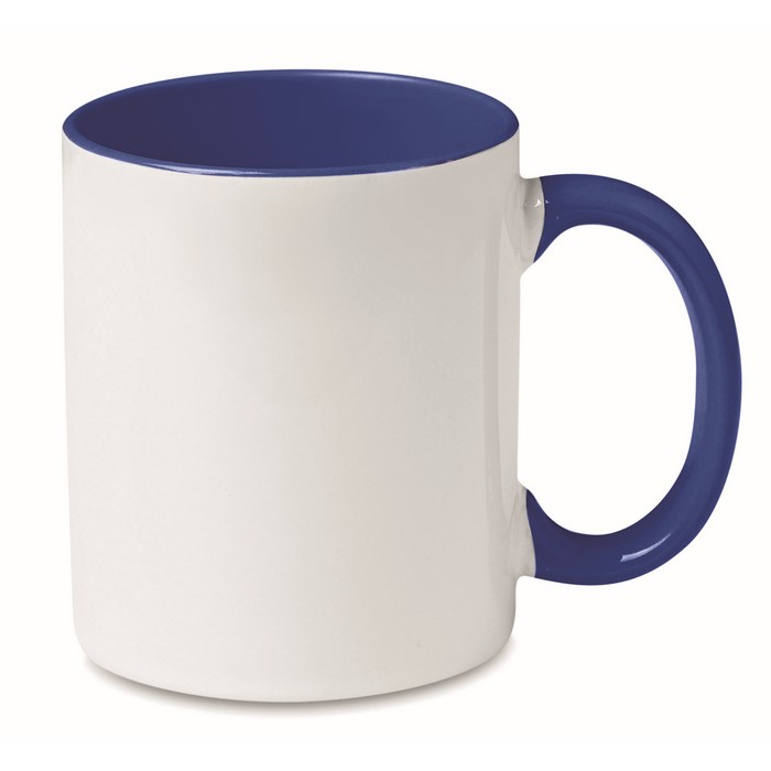 Taza de cerámica con asa e interior en color 300ml Sublim Color color azul real Taza de cerámica con asa e interior en color 300ml Sublim Color color azul real
