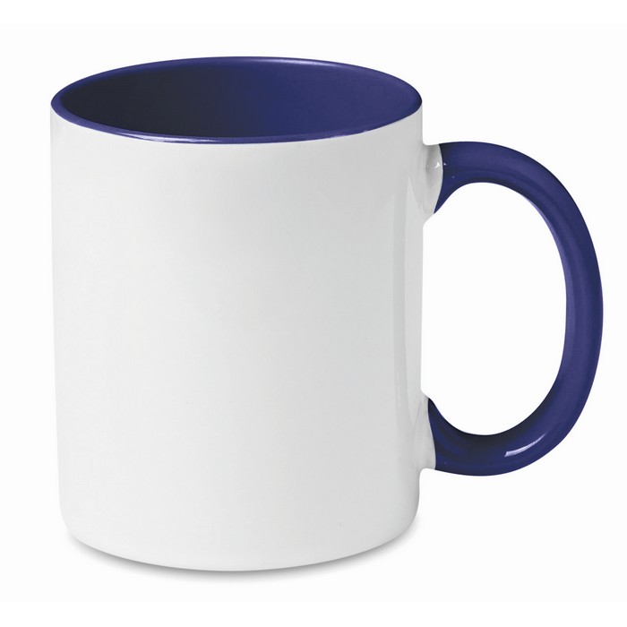 Taza de cerámica con asa e interior en color 300ml Sublim Color color azul ultramarino Taza de cerámica con asa e interior en color 300ml Sublim Color color azul ultramarino