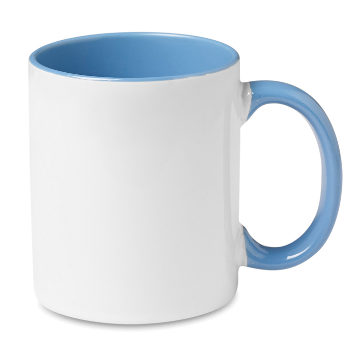Taza de cerámica con asa e interior en color 300ml Sublim Color color azul Taza de cerámica con asa e interior en color 300ml Sublim Color color azul