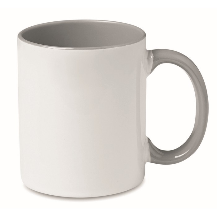 Taza de cerámica con asa e interior en color 300ml Sublim Color color gris Taza de cerámica con asa e interior en color 300ml Sublim Color color gris
