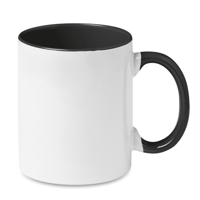 Taza de cerámica con asa e interior en color 300ml Sublim Color color negro Taza de cerámica con asa e interior en color 300ml Sublim Color color negro