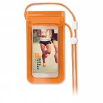 Funda de móvil impermeable para pantalla táctil Beachtime color naranja transparente vista principal segunda vista