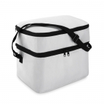 Bolsa térmica corporativa poliéster 600D con dos compartimentos Freeze color blanco