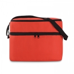 Bolsa térmica corporativa poliéster 600D con dos compartimentos Freeze color rojo segunda vista