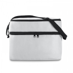 Bolsa térmica corporativa poliéster 600D con dos compartimentos Freeze color blanco segunda vista